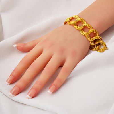 Samanyolu Kalın Ringed 14K Gold Bracelet - 14K - 12.81g - EZ Gold