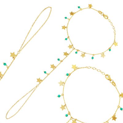 Shakira Plain Şahmeran Gold Bracelet