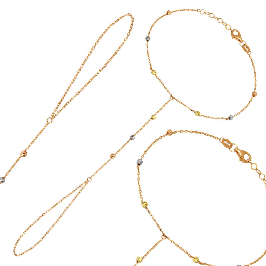 Shahmaran Ball Gold Bracelet Rose Chain 14 Karat