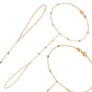 Shahmaran Ball Gold Bracelet Rose Chain 14 Karat