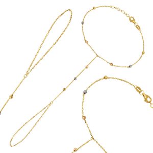 Colored Ball Beaded 14 Karat Shahmaran Gold Bracelet