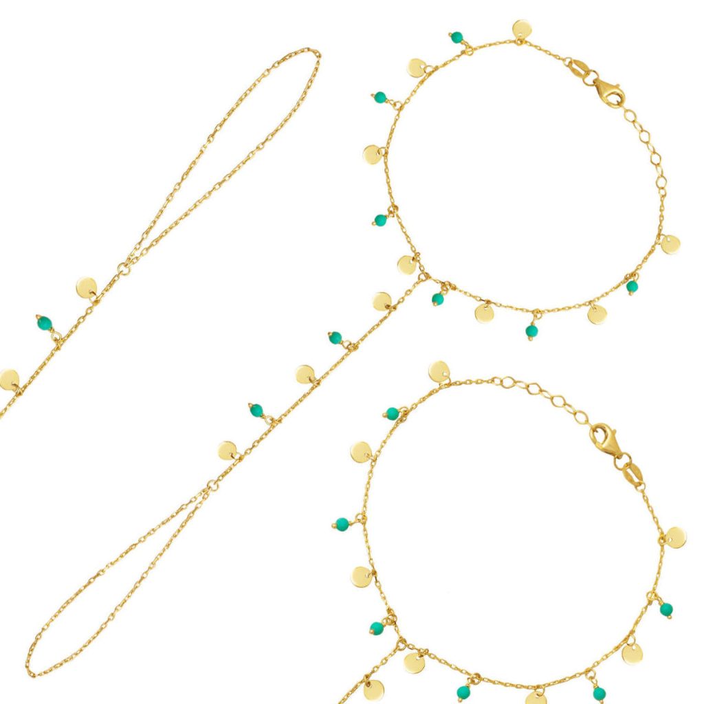 Oryantal Plain Shahmaran Gold Bracelet