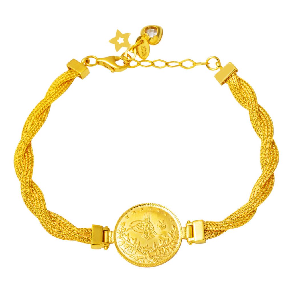Ottoman Tuğrası Half Resat Gold Bracelet