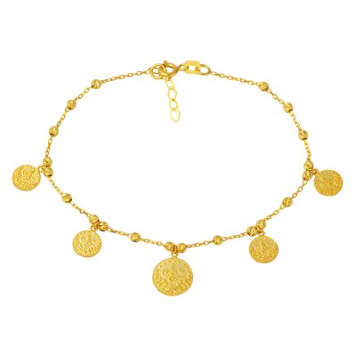 14 Karat Tughra Ball Gold Bracelet