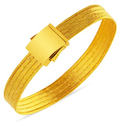 14K 5 Row with Clasp Trabzon Mesh Gold Bracelet