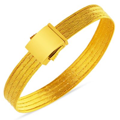 22K 5 Row with Clasp Trabzon Mesh Gold Bracelet