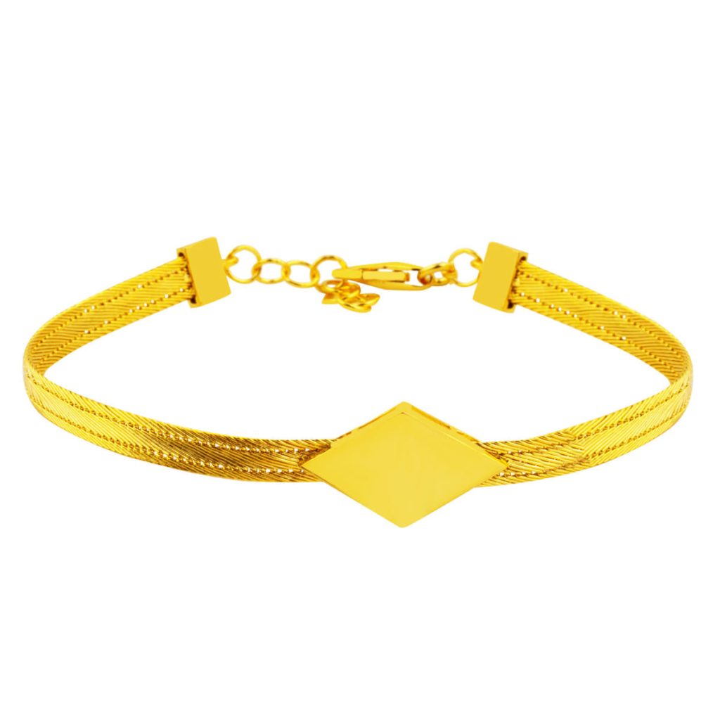 14 Karat Gold Köşeli Design Trabzon Woven Bracelet