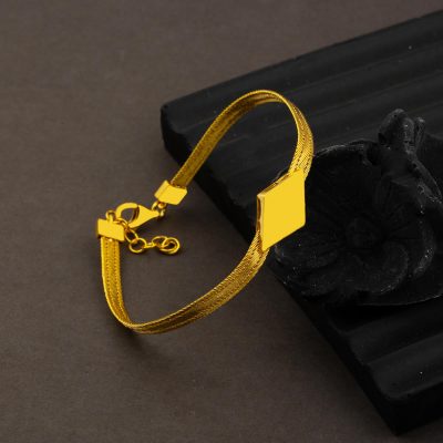 14K Gold Köşeli Design Trabzon Mesh Bracelet - 14K - 8.37g - EZ Gold
