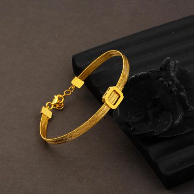 14K 3 Row Trabzon Mesh Bracelet Gold - 14K - 7.02g - EZ Gold