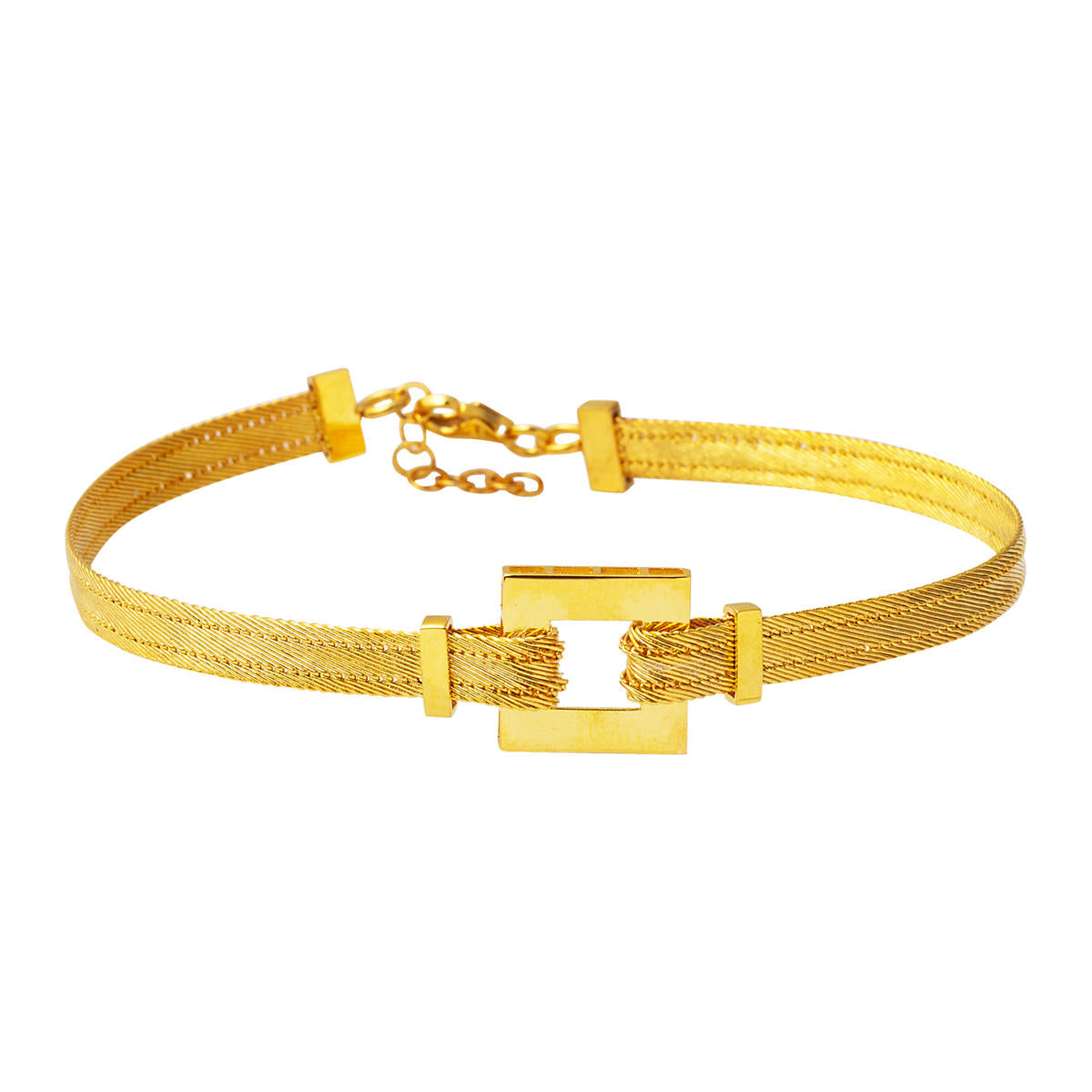 Plain with Clasp Gold Trabzon Woven Bracelet