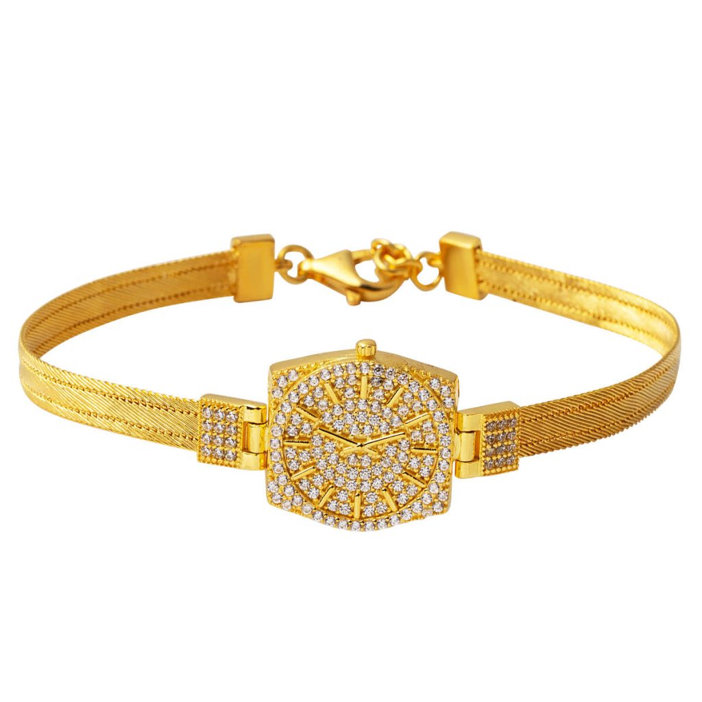 Saat Görünümlü 14 Carats Trabzon Tresse Bracelet