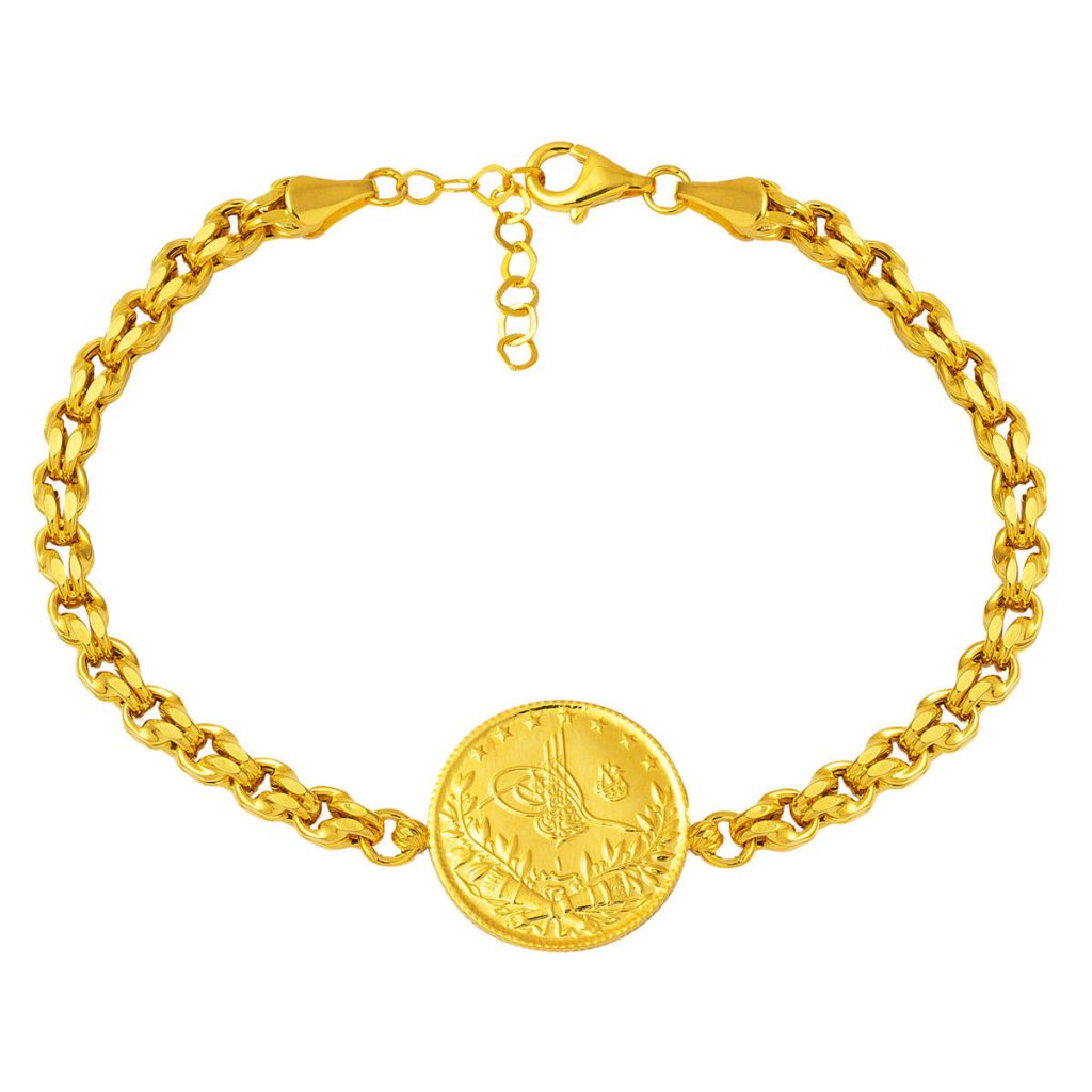 Güverse Chain Half Resat Gold Bracelet