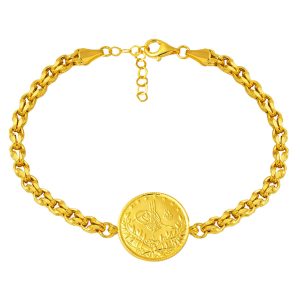 Güverse Chain Half Resat Gold Bracelet