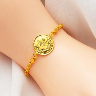 Twisted Zincirli Reşat Half Goldlı Bracelet - 14K - 5.95g - EZ Gold