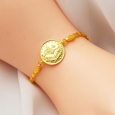 Maraş Pul Zincirli Reşat Half Goldlı Bracelet - 14K - 7.47g - EZ Gold