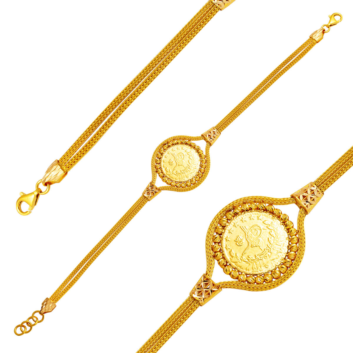 Half Resat Gold 22 Karat Bracelet