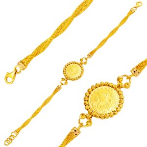 Half Resat Gold 22 Karat Bracelet