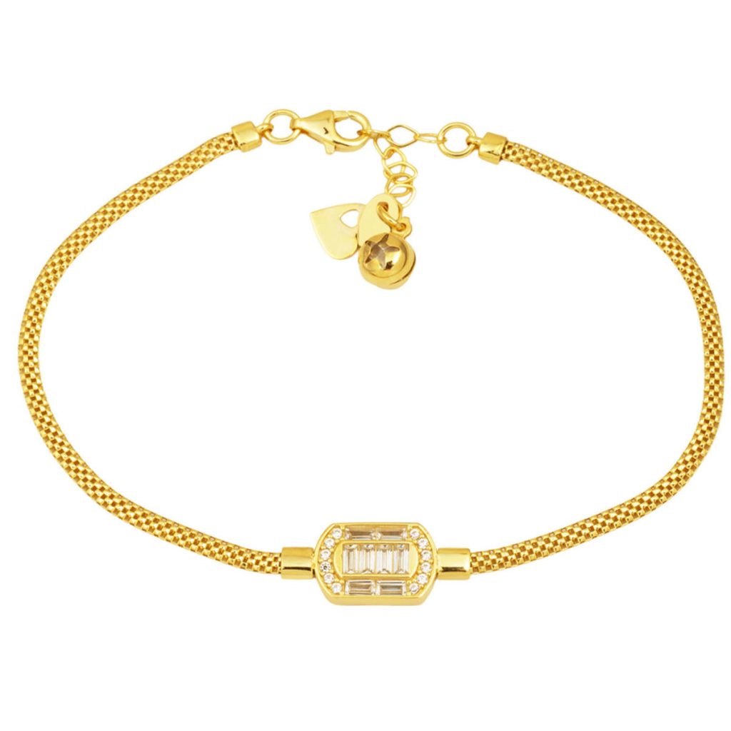 Jessica Chain Baguette Gold Bracelet