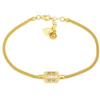 Jessica Zincir Baguette Gold Bracelet