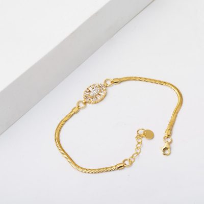 14K Maria Baguette with Stones Gold Bracelet - 14K - 4.35g - EZ Gold