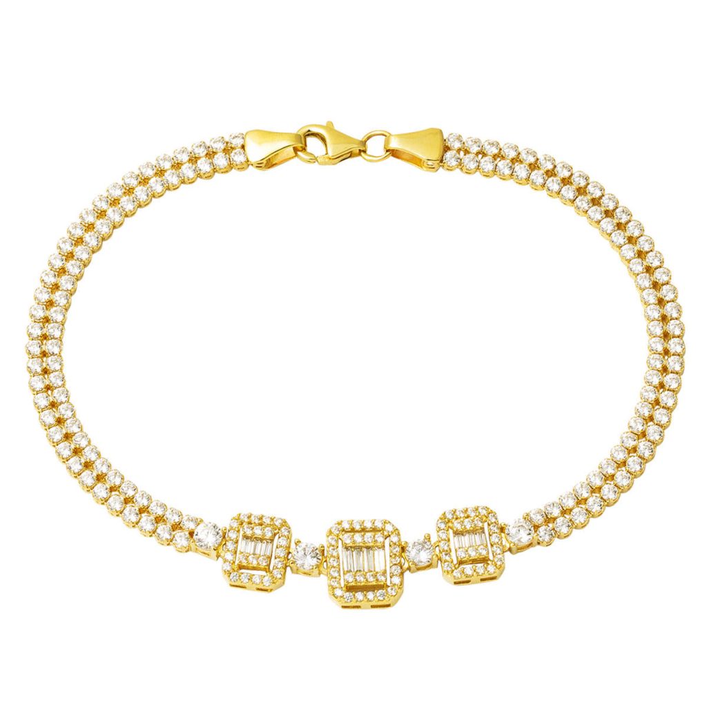 14 Carats Or Filigrane Baguette Bracelet