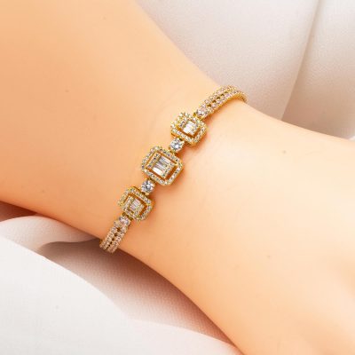14K Gold River Baguette Bracelet - 14K - 7.3g - EZ Gold
