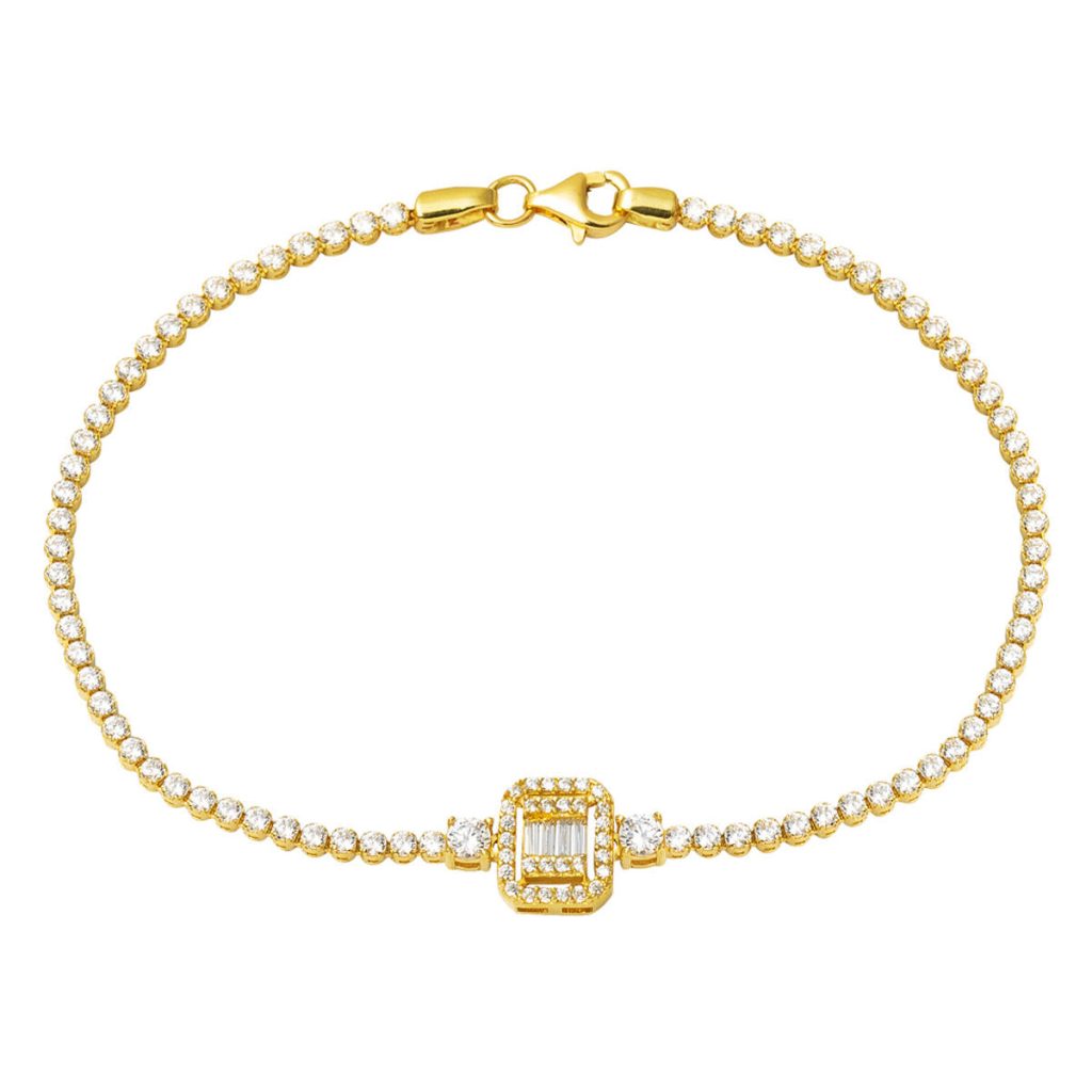 14 Carats Or Baguette Filigrane Bracelet