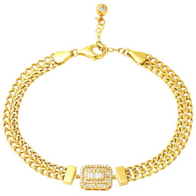 14K Gold Baguette Bracelet