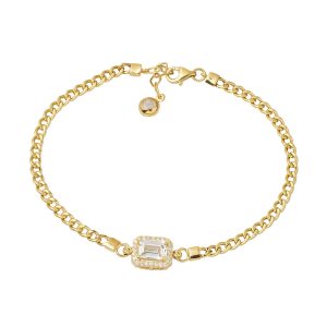 Baguette avec Pierres 14 Carats Or Bracelet