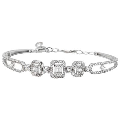 Favori Baguette with Stones White Gold Bracelet