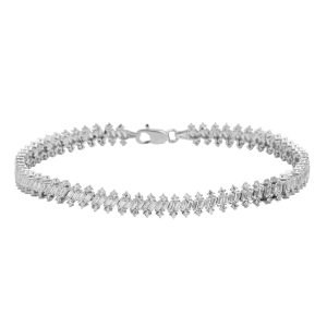 Baguette Su Yolu White Gold Bracelet