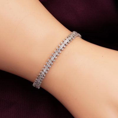 Baguette Su Yolu White Gold Bracelet - 14K - 6.57g - EZ Gold