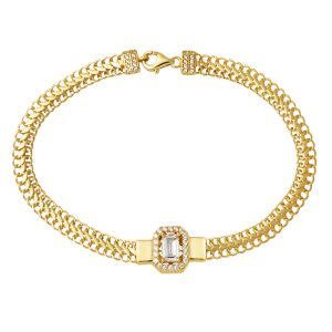 Örme Chain 14 Karat Baguette Gold Bracelet
