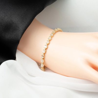 Baguette with Stones 14K Gold Bracelet - 14K - 7.75g - EZ Gold