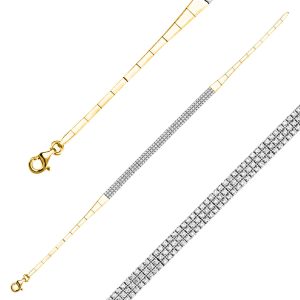 3 Rangs Filigrane 14 Carats Or Bracelet