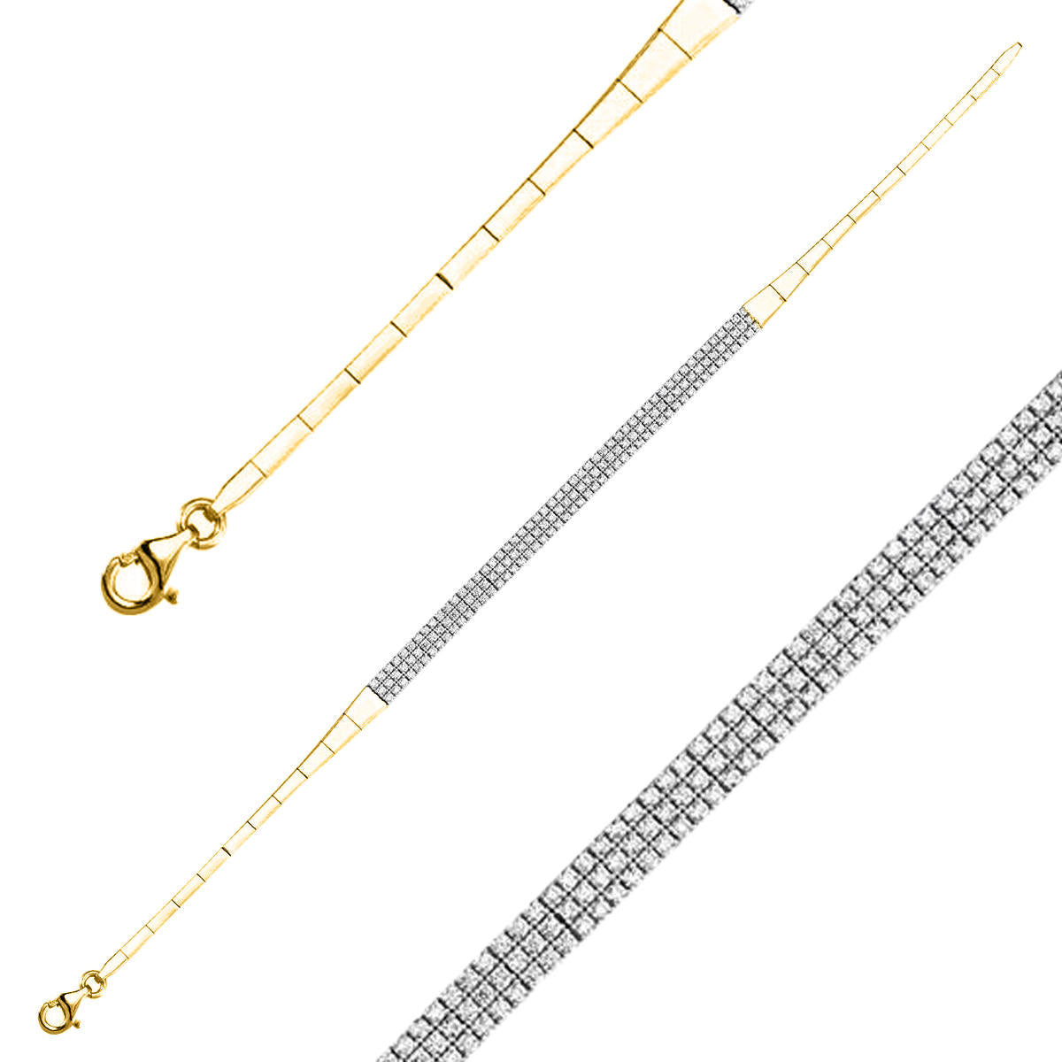 3 Row Filigree 14 Karat Gold Bracelet