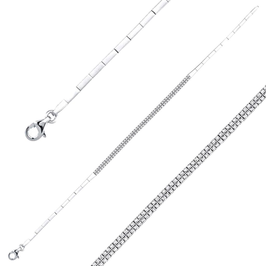 Çift Row Filigree White Gold Bracelet