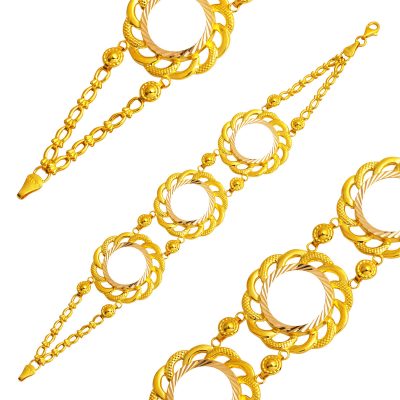14K 3 Quarterlik Çerçeve Gold Bracelet