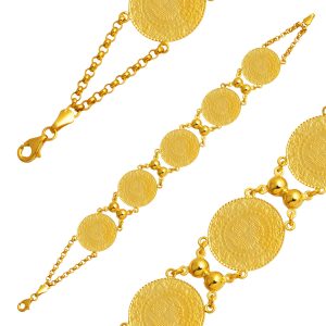 5 Quarter Gold 14 Karat Chain Bracelet