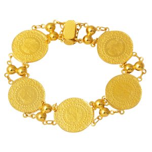 5 Quart en Or 14 Carats Manchette Bracelet