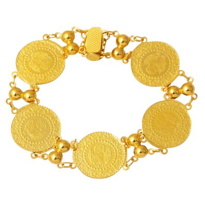5 Quarter Goldlı 14K Cuff Bracelet
