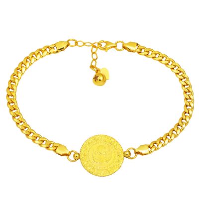 Curb Zincirli 14K Gold Quarterli Bracelet