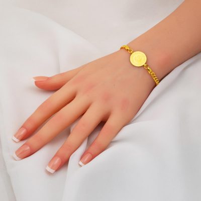 Curb Zincirli 14K Gold Quarterli Bracelet - 14K - 6.53g - EZ Gold