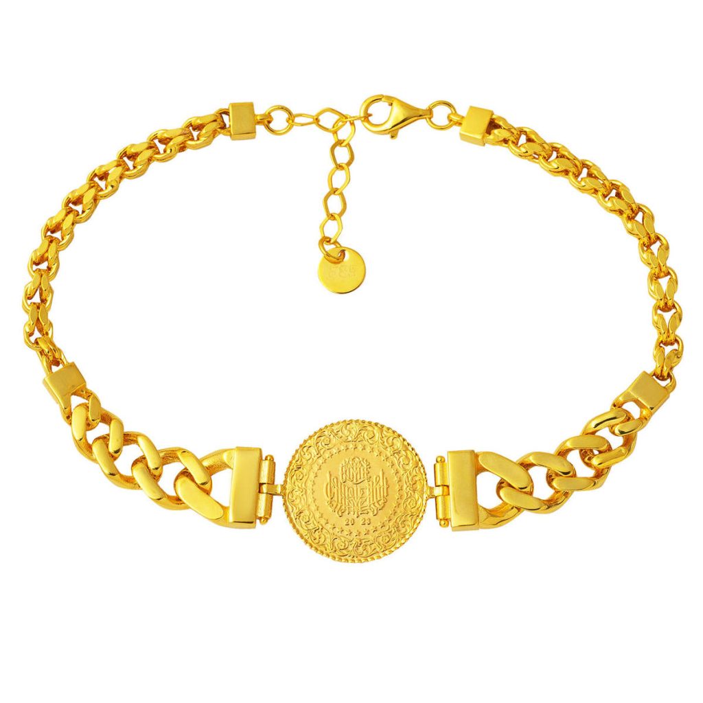 14 Karat Chain Designed Quarter Gold Bracelet