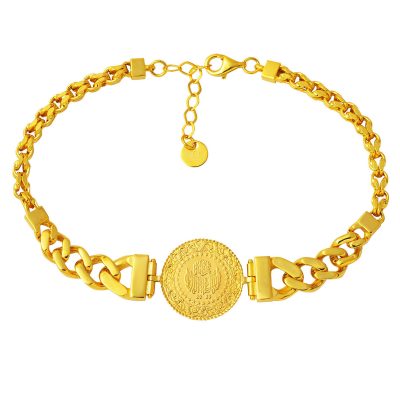 14K Zincir Designed Quarter Goldlı Bracelet