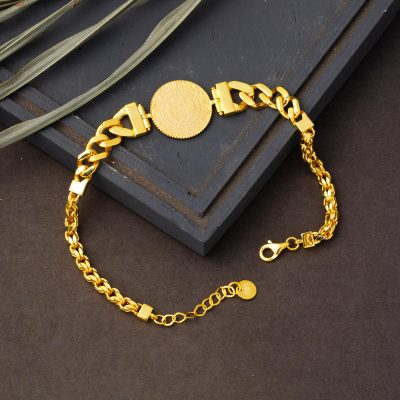 14K Zincir Designed Quarter Goldlı Bracelet - 14K - 9.82g - EZ Gold