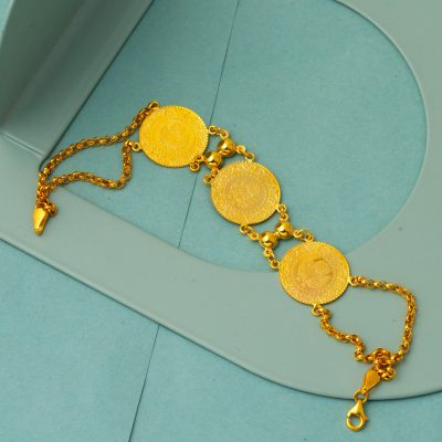 3 Quarterli 14K Doç Zincirli Gold Bracelet - 14K - 9.95g - EZ Gold