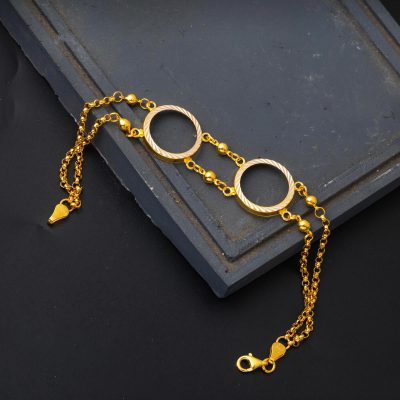 14K 2 Quarter Goldlık Çerçeve Bracelet - 14K - 4.2g - EZ Gold