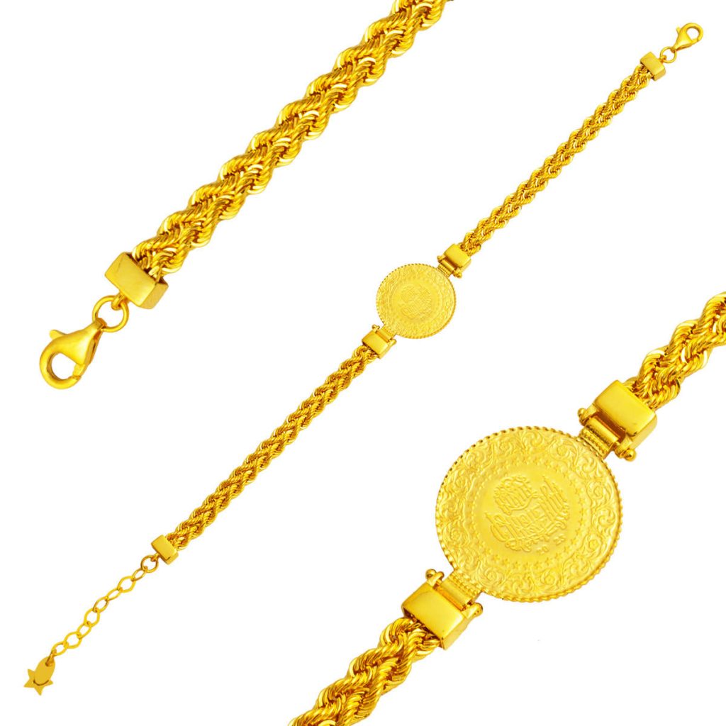 Braided Chain 14 Karat Quarter Gold Bracelet