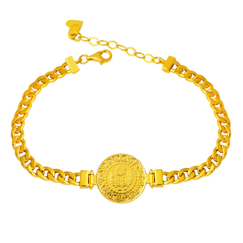 Gourmette a Chaine 14 Carats Quart en Or Bracelet